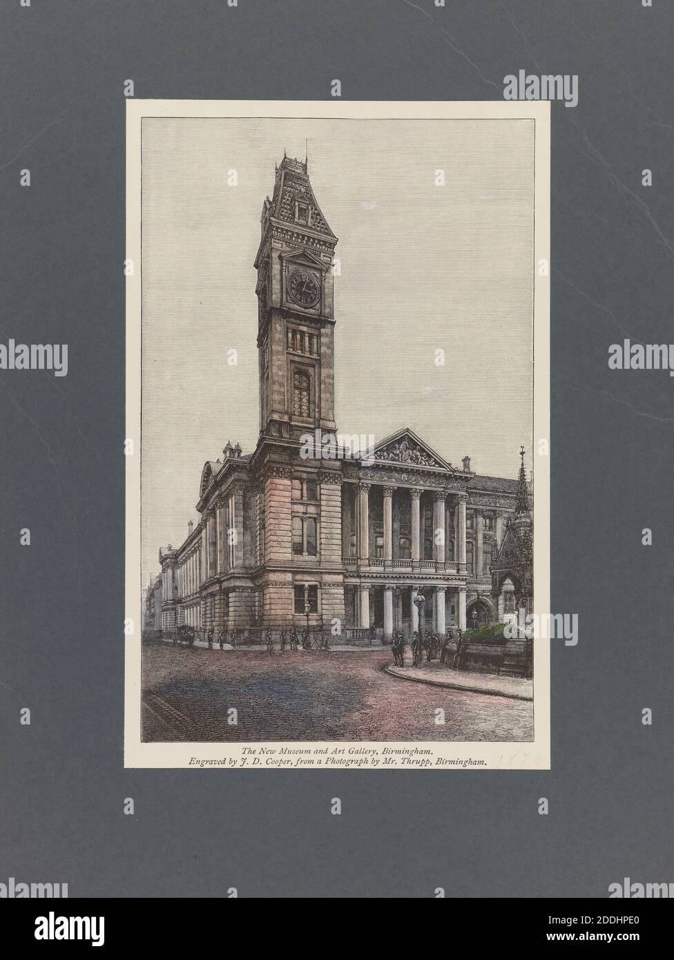 Topographical view of Birmingham, Engraving The New Museum & Art