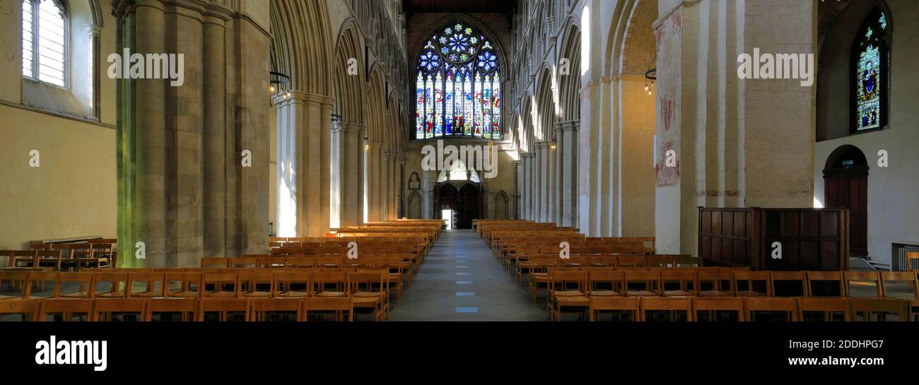 Interior of St Albans Cathedral, St Albans City, Hertfordshire County