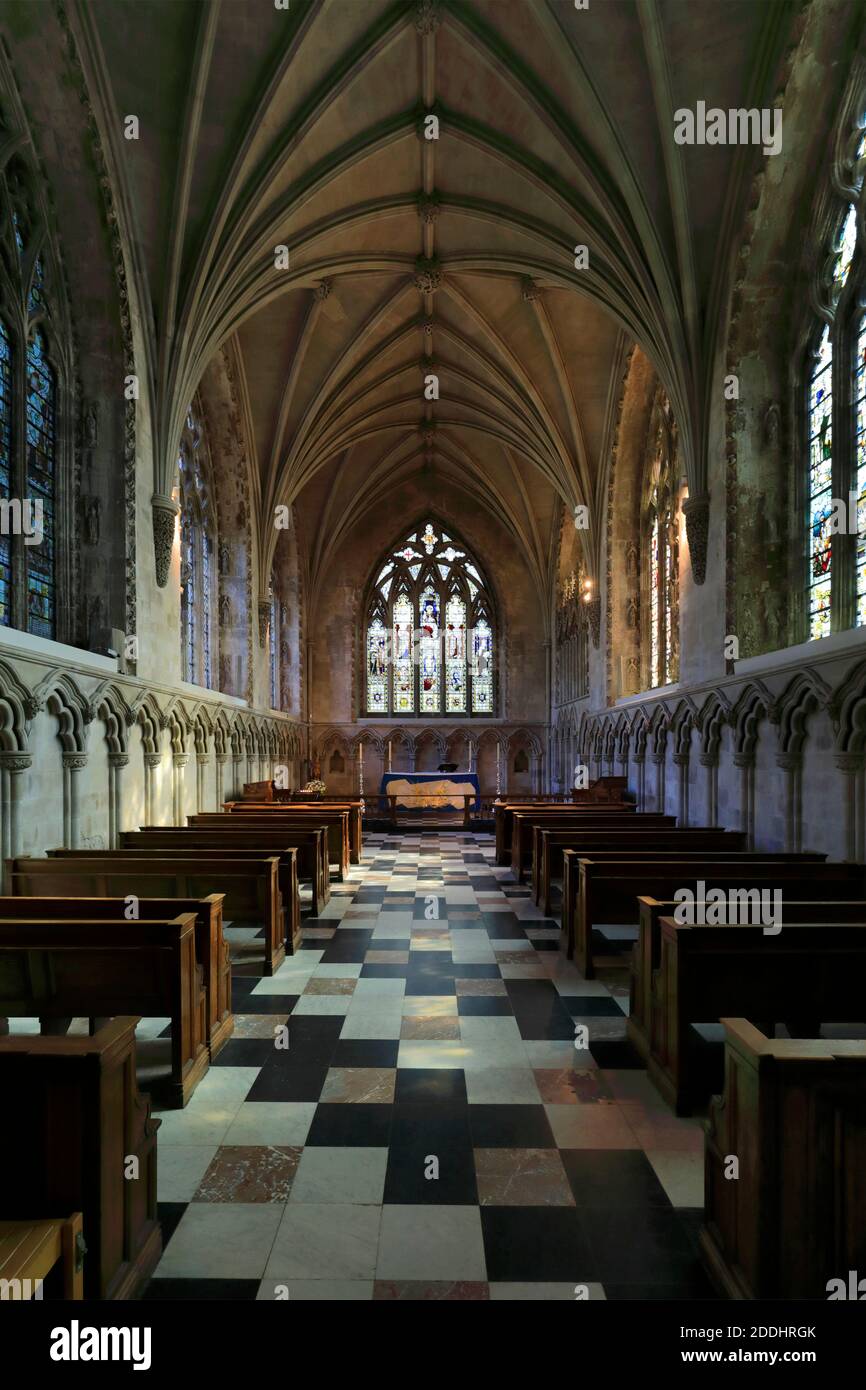 Interior of St Albans Cathedral, St Albans City, Hertfordshire County