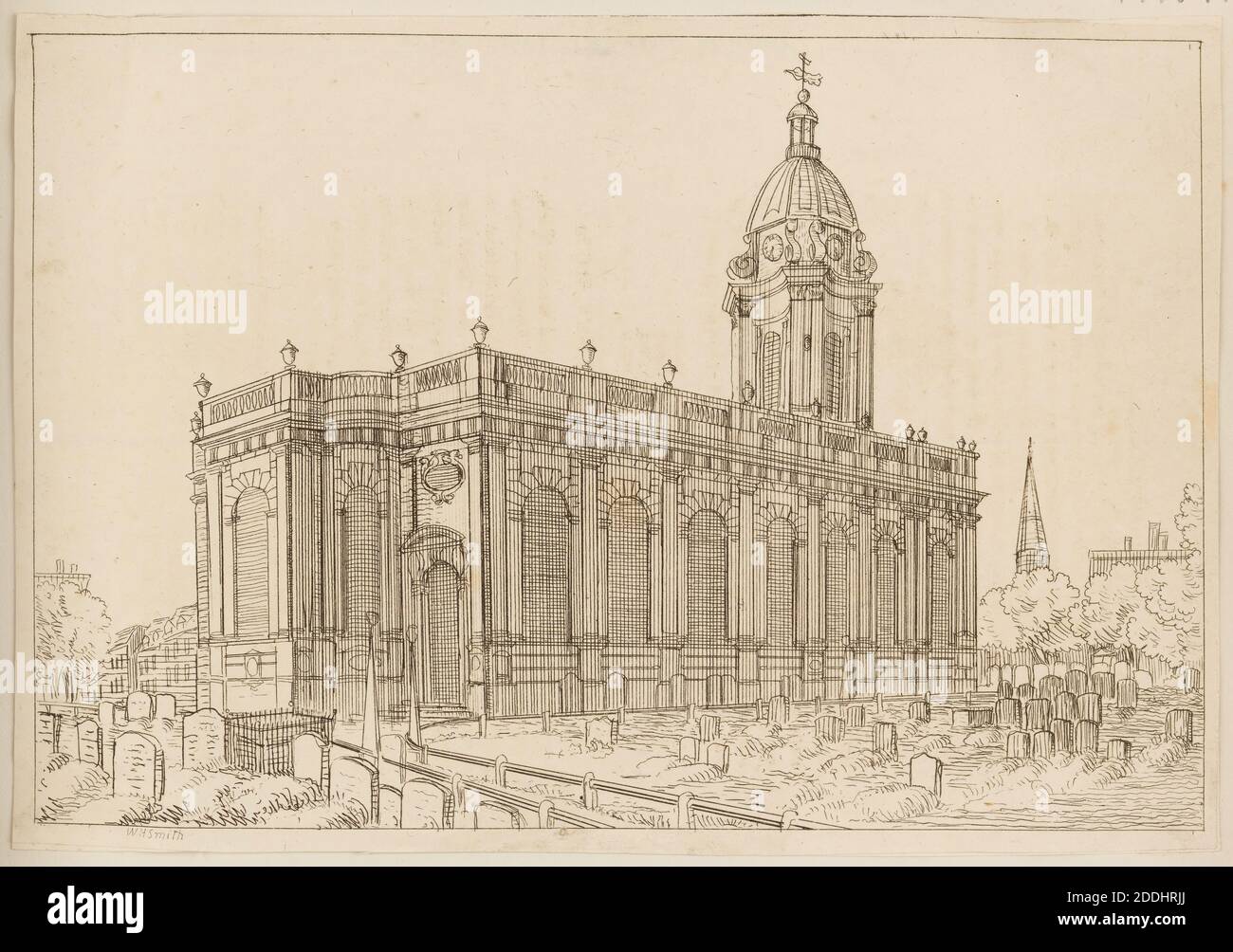 Engraving, St Philip's Church, Lithographer Allan & Ferguson Engraver