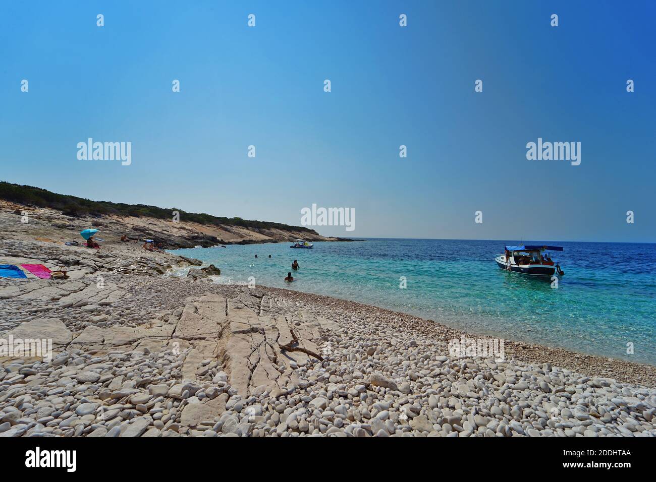 Beach on the island of Proizd, Adriatic Sea Stock Photo