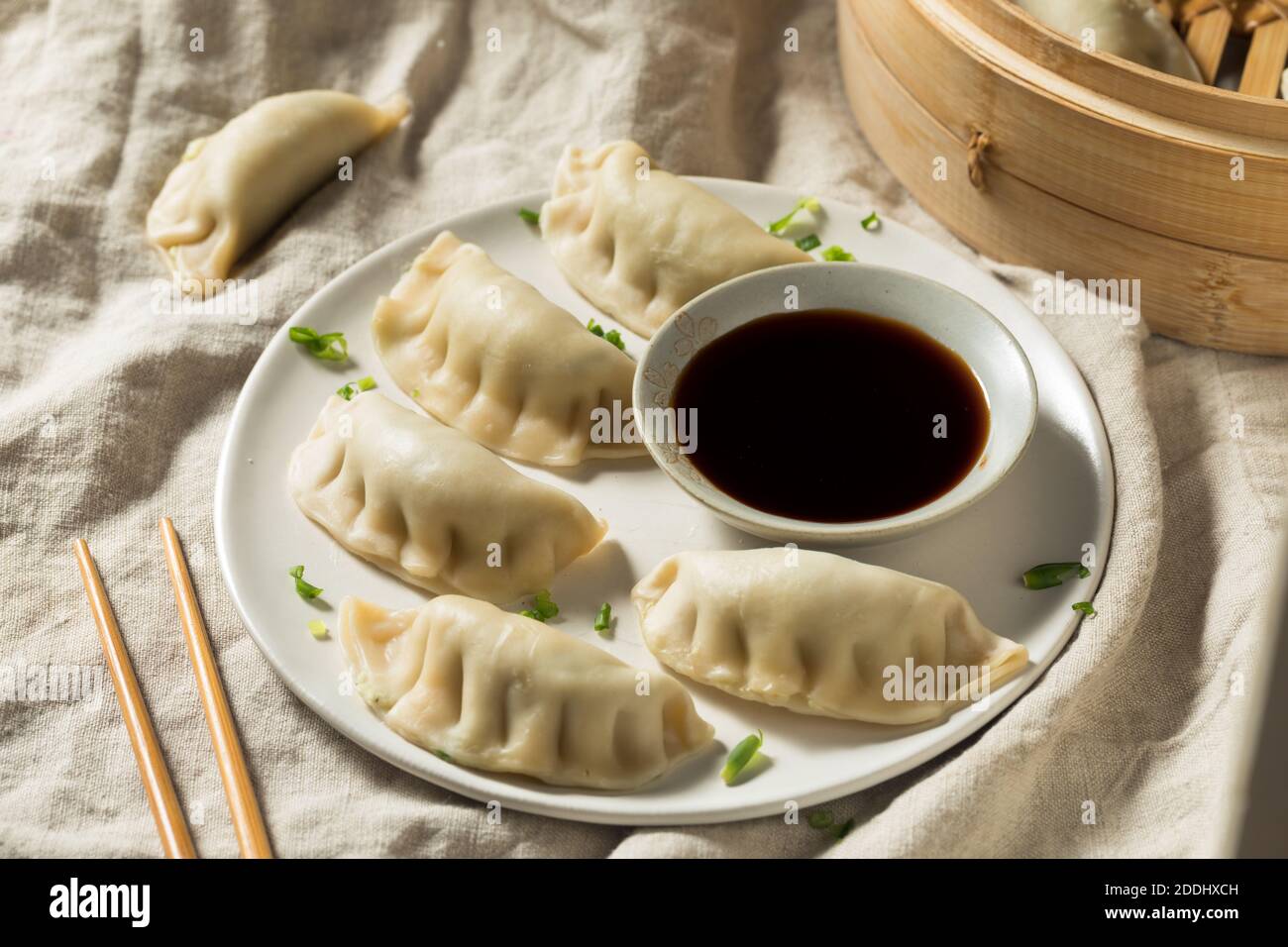 Homemade Steamed Pork Dumplings Ready to Eat Stock Photo Alamy