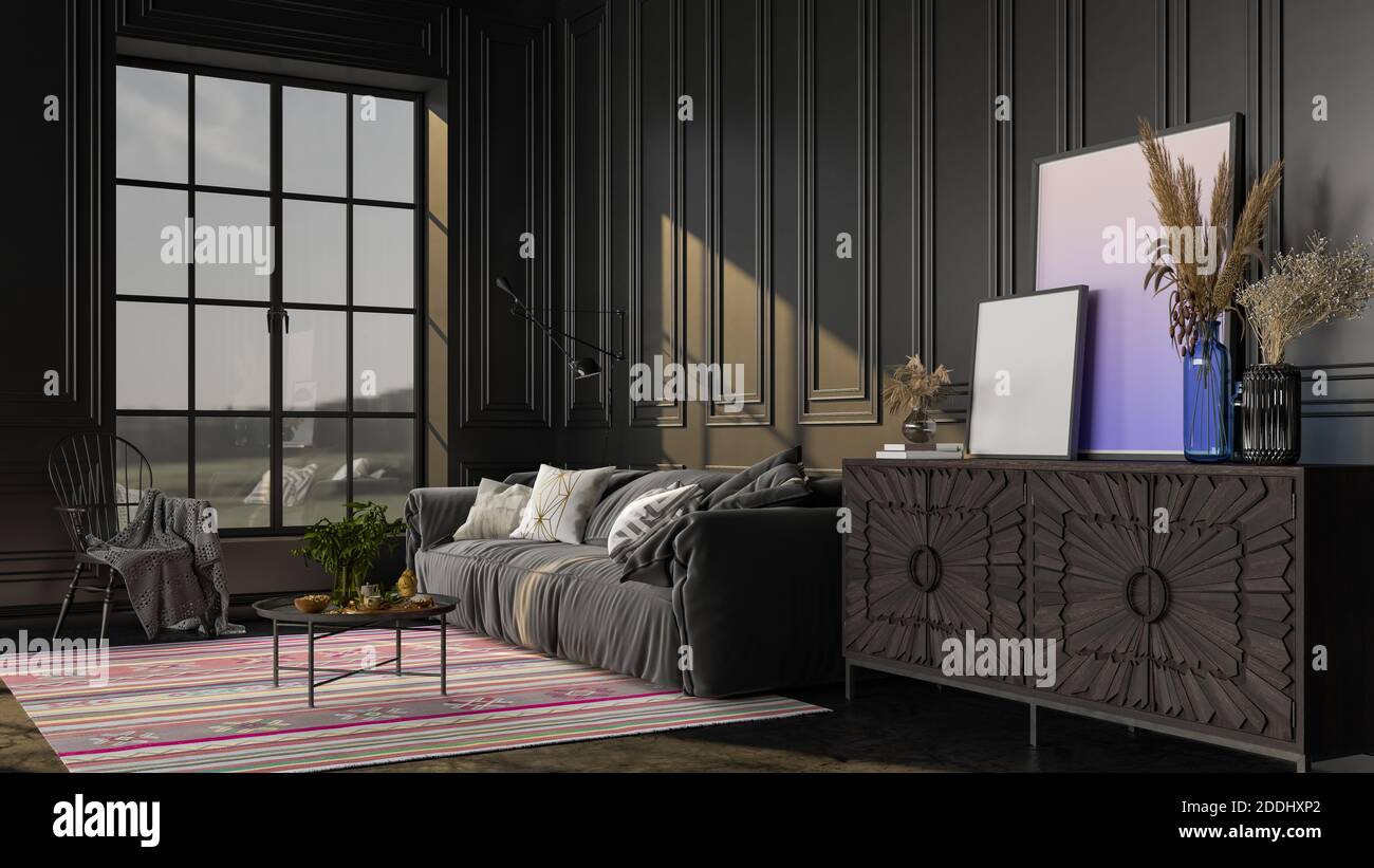 Modern interior design in an apartment, house, office, bright modern ...