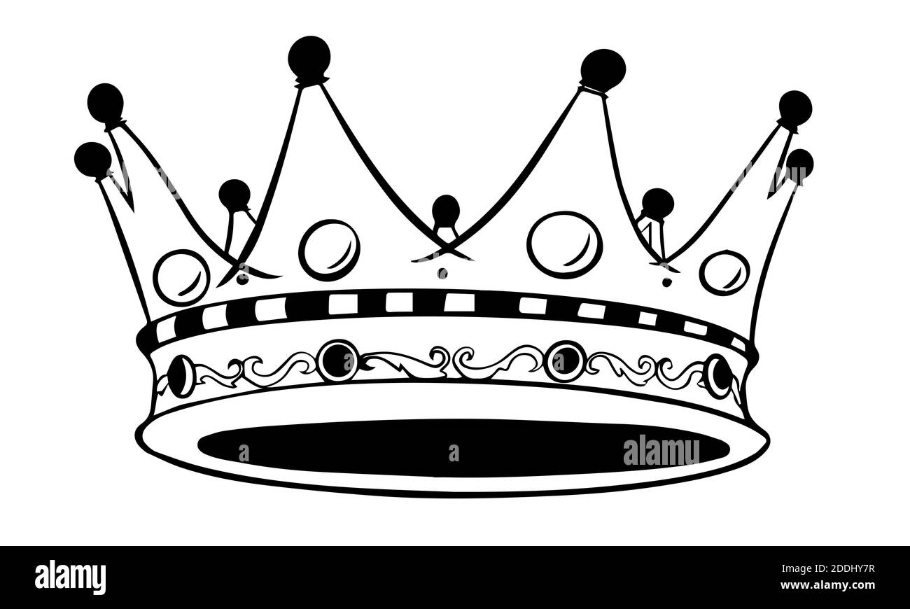 Vector black crown icon isolated on white background Stock Photo - Alamy