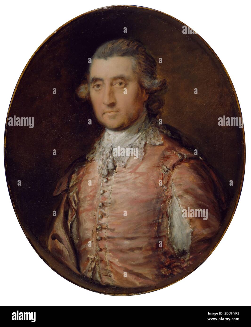 Portrait of Sir Charles Holte (1721-82), 1770-1774 Thomas Gainsborough, Oil Painting, Portrait, Male, Oval, Birmingham history, Costume, Wig Stock Photo