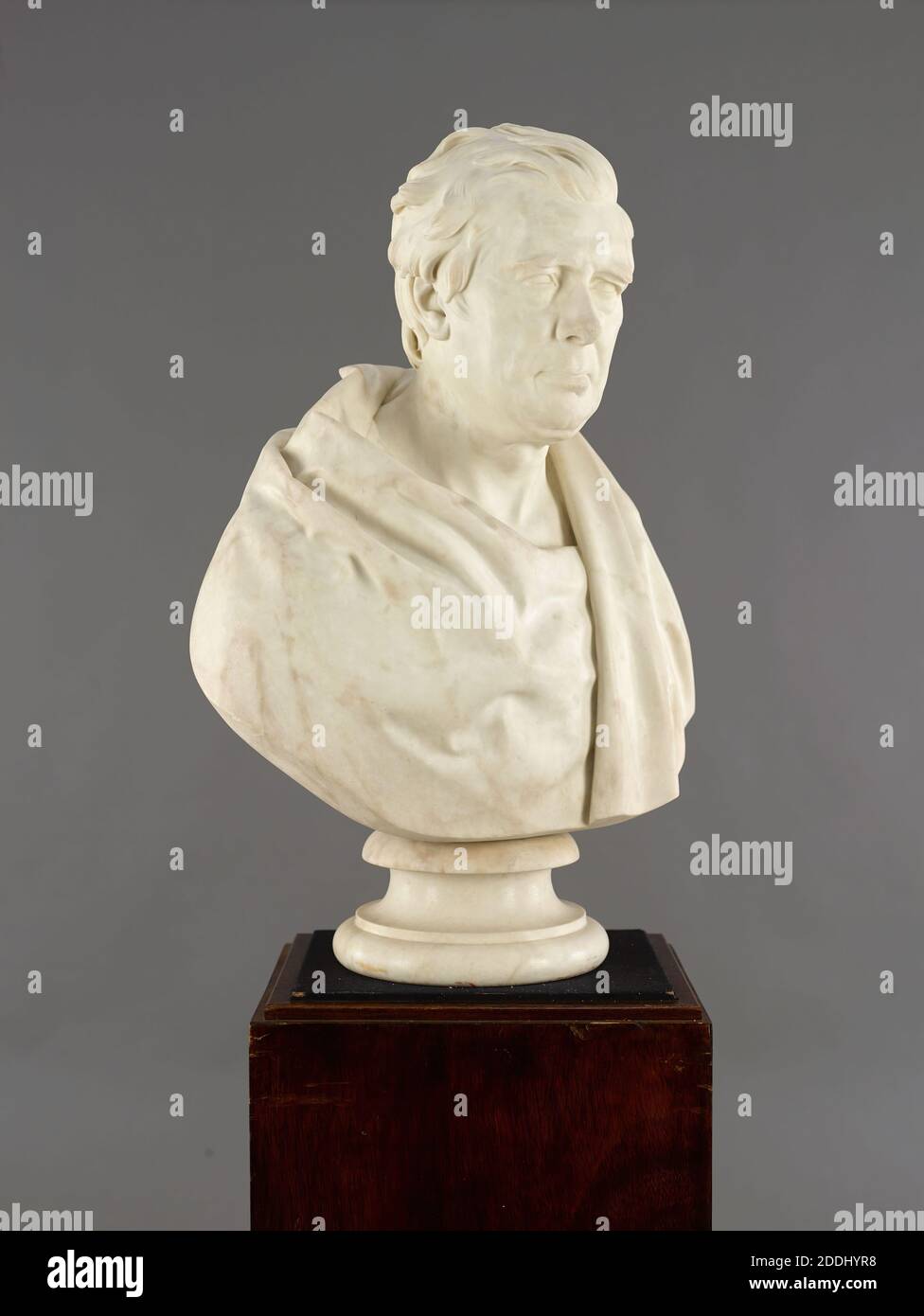 Bust of David Cox (1783-1859), 1860, by Peter Hollins, sculpture, bust, marble Stock Photo