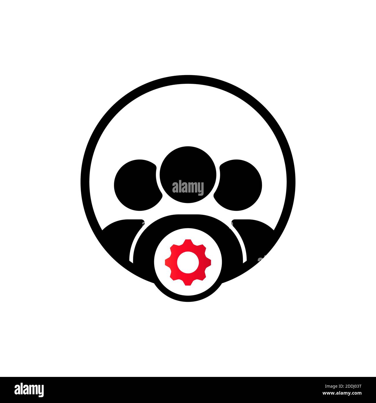 Management icon with setting sign. Vector on isolated white background. EPS 10. Stock Vector