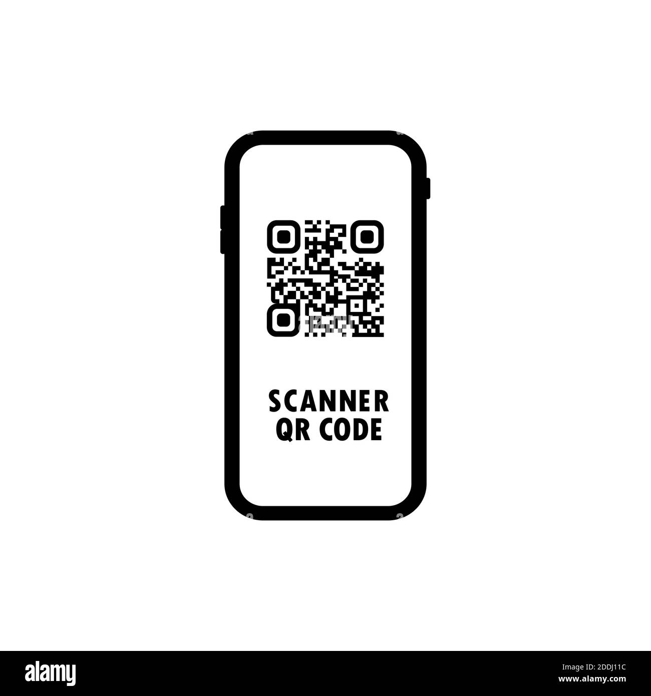 QR scanner. Mobile phone scans QR code. For digital payment concept