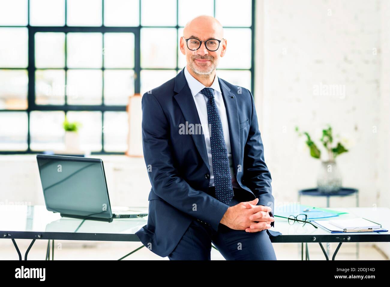 Portrait shot of executive senior businessman wearing suit and tie ...