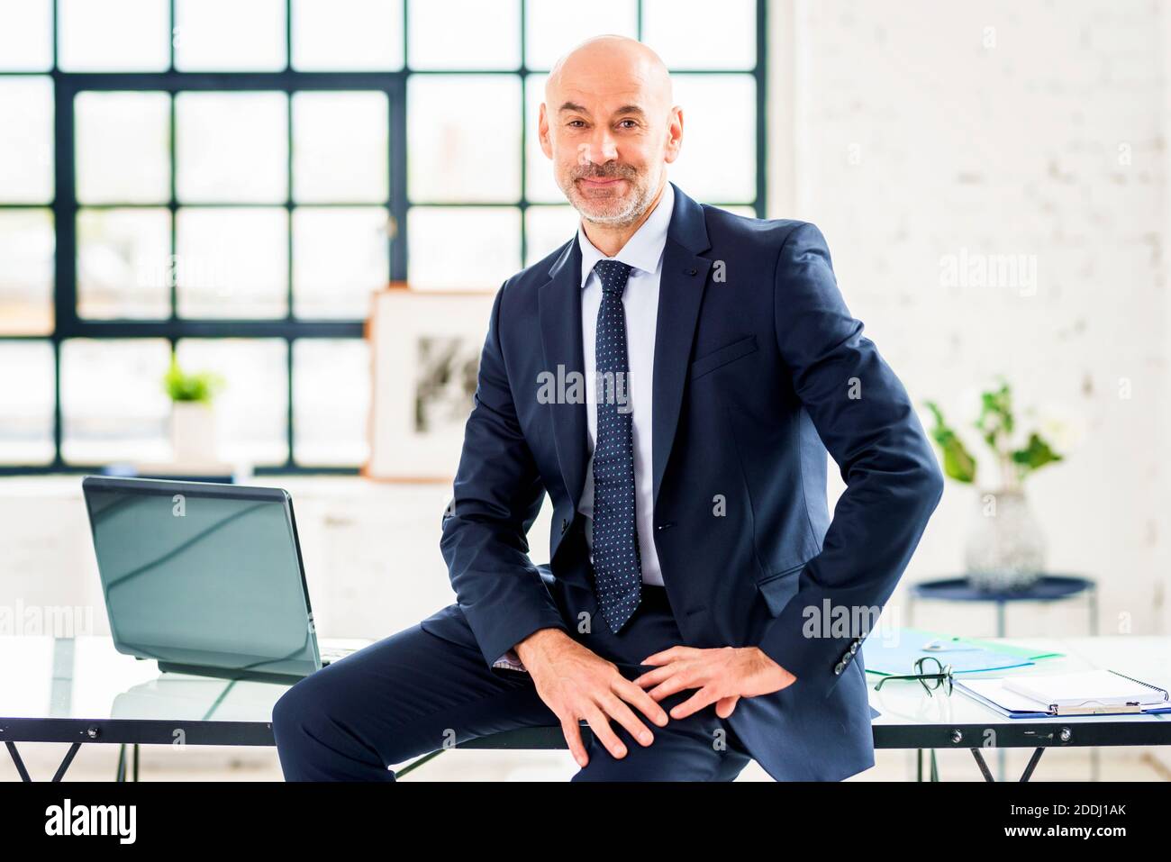 Portrait shot of executive senior businessman wearing suit and tie ...