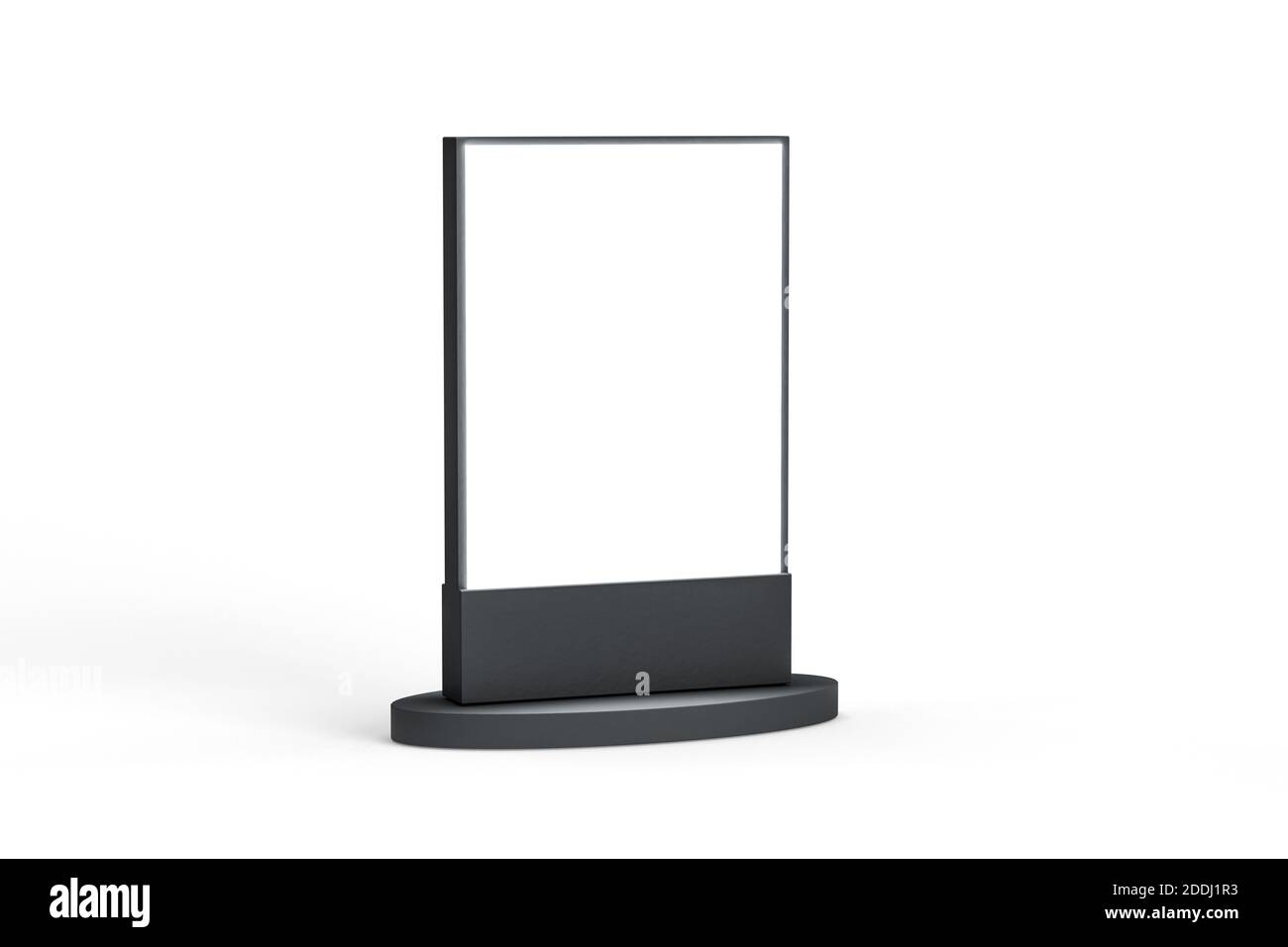 Advertising stand mockup with led display isolated on white background ...