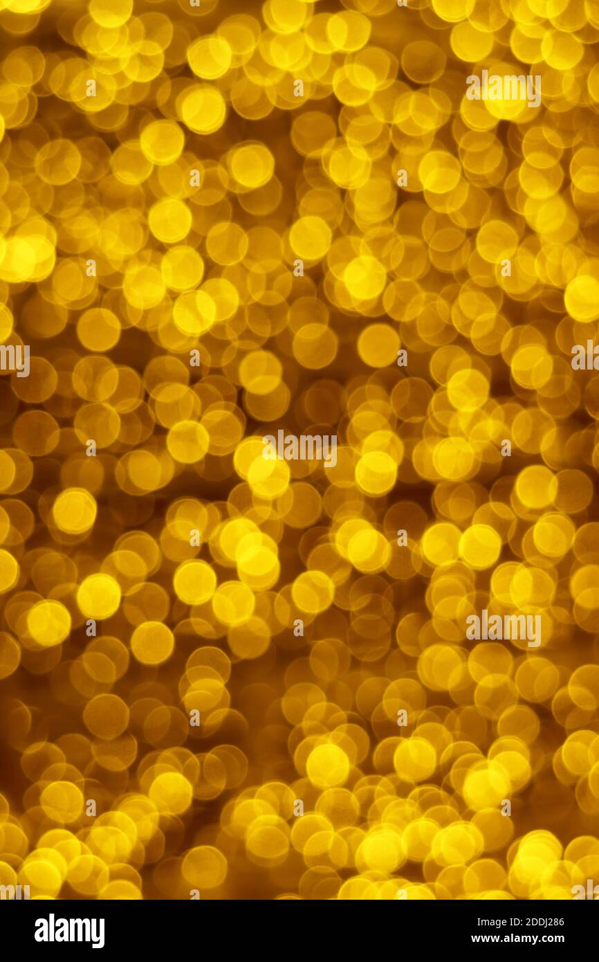 Gradient Golden Illuminated Lights Bokeh for Abstract Background Stock Photo