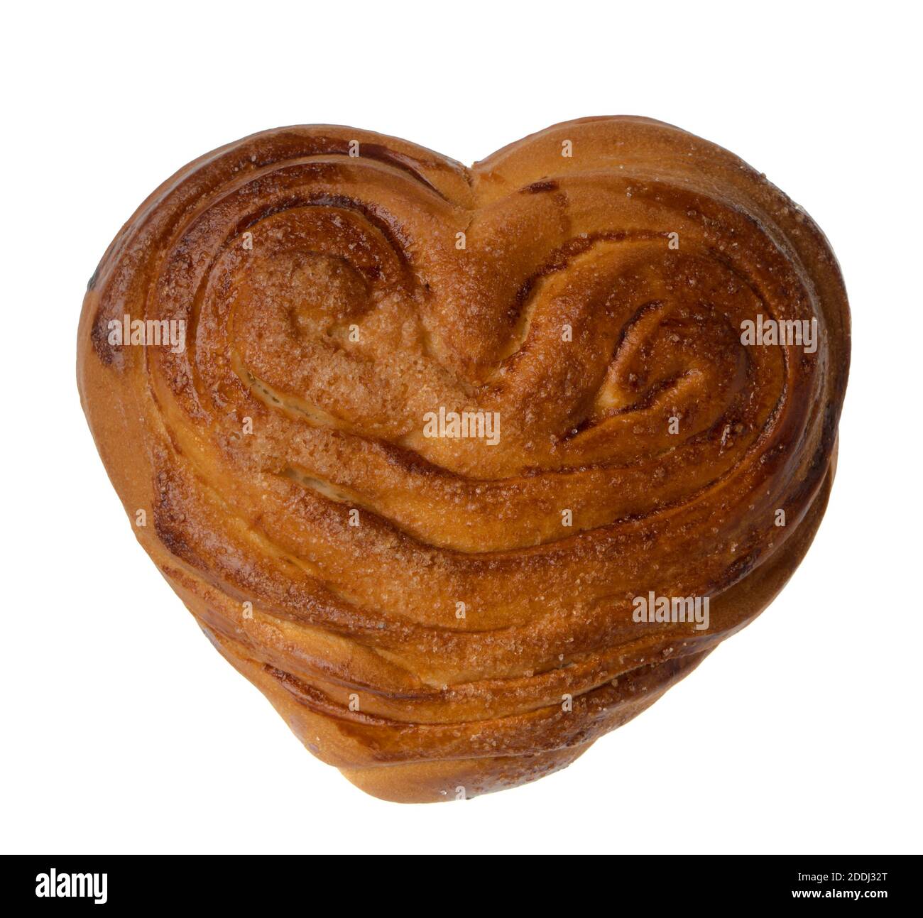 Appetizing baked bun on a white plate isolated Stock Photo