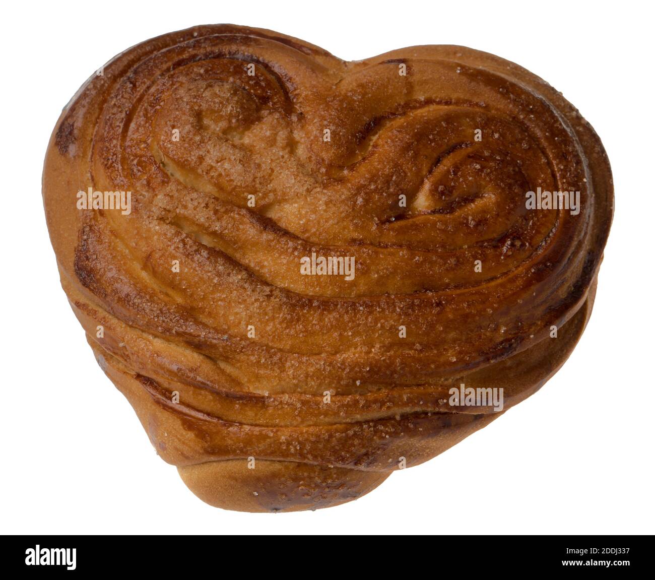 Appetizing baked bun on a white plate isolated Stock Photo