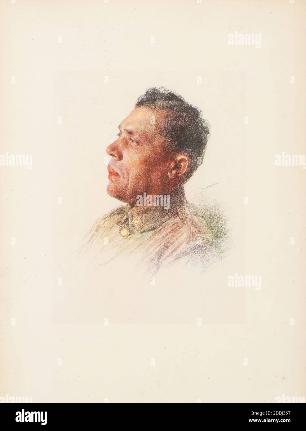 The Allies: British Empire: Canadian Soldier; C E Parker of Winnipeg Eugene Burnand (d.1931), Drawing, Pastel, Paper, Portrait, Frame, Photograph, Replica, Armed Forces, Army, War, Works on Paper Stock Photo