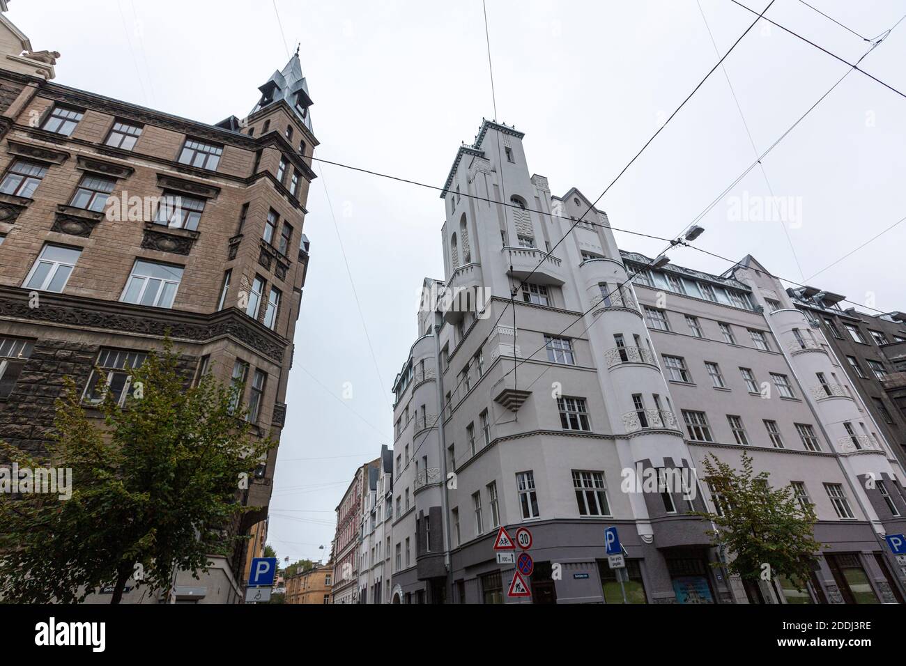 25 Ģertrūdes iela, Riga, Art Nouveau architecture, Latvia Stock Photo