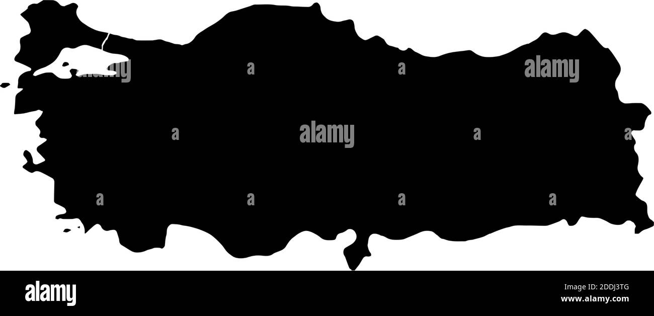 Turkey country map vector illustration isolated black Stock Vector