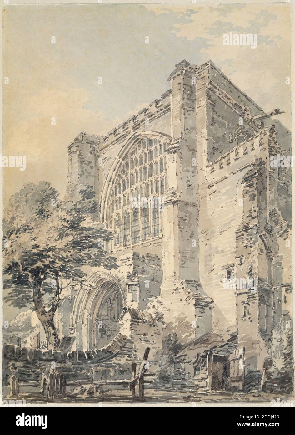 West Front Of St Albans's Abbey, 1775-1851 J M W Turner, Watercolour, England, Topographical Views, Architecture, Church Stock Photo