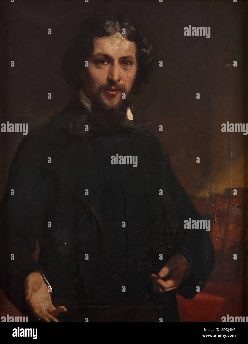 George Dawson, 1850-1855 John Prescott Knight, Oil Painting, Portrait, Male, Birmingham history, Bearded, Religion, Preacher Stock Photo