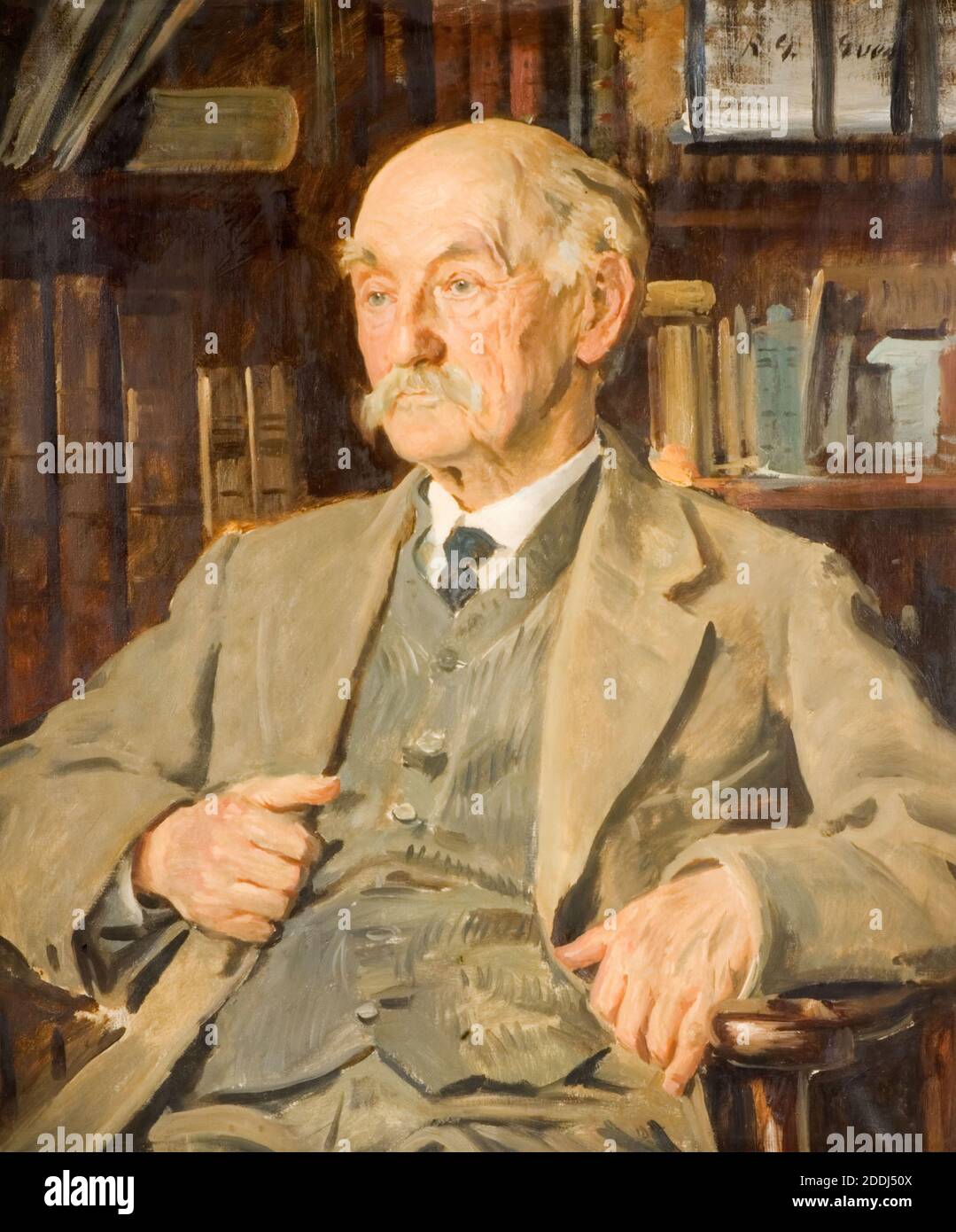 Portrait of Thomas Hardy (1840-1928), 1924 Reginald Grenville Eves (d. 1941), Thomas Hardy (2 June 1840, 11 January 1928) was an English novelist and poet., Oil Painting, Portrait, Male Stock Photo