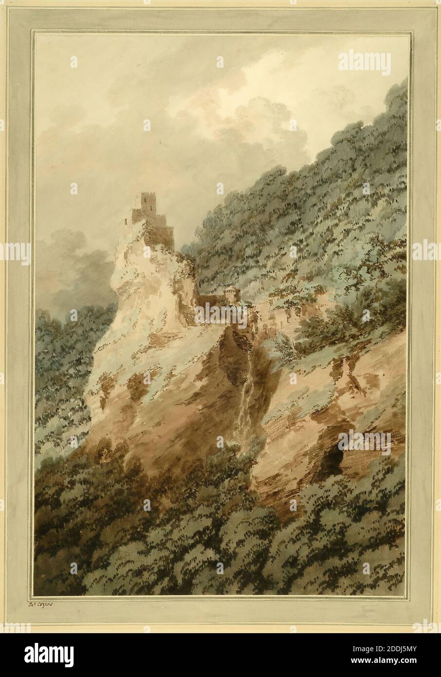 Hadernberg Castle, Tyrol, 1782 By John Robert Cozens, Landscape, Watercolour, Castle, Austria, Cliff Stock Photo