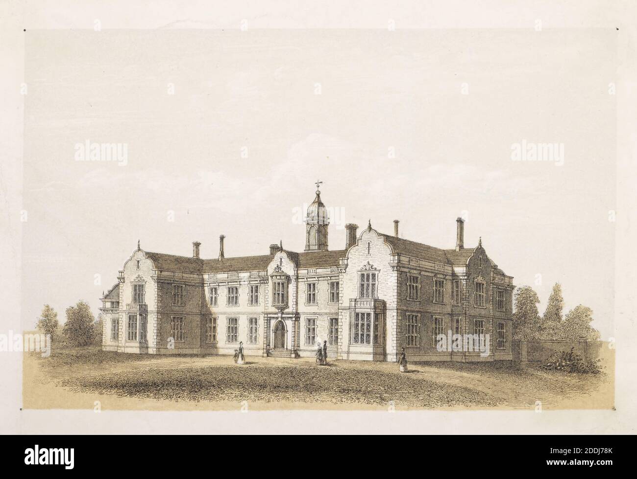 Lithograph, The General Institution for the Blind, Edgbaston Near Birmingham, Topographical Views, Architecture, Printing, Lithography, Birmingham history, Disability Stock Photo