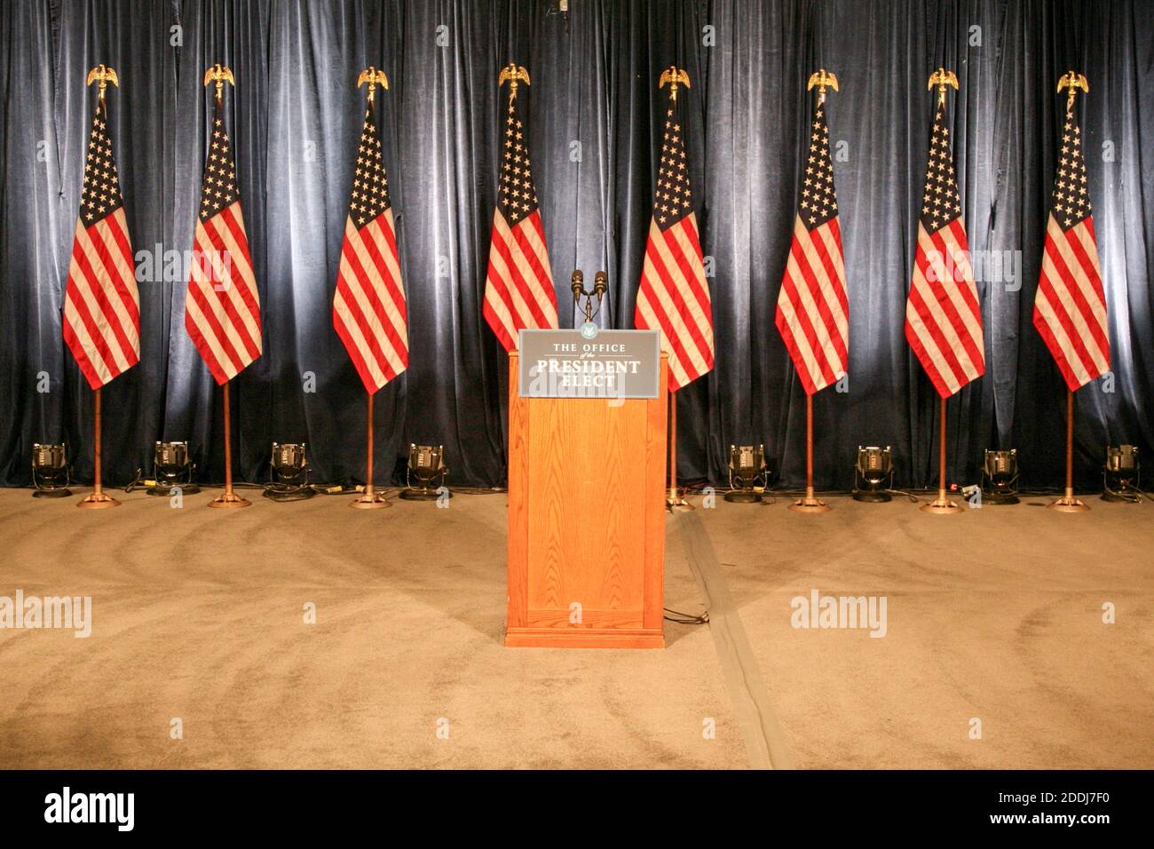 Stage for president elect speech Stock Photo Alamy