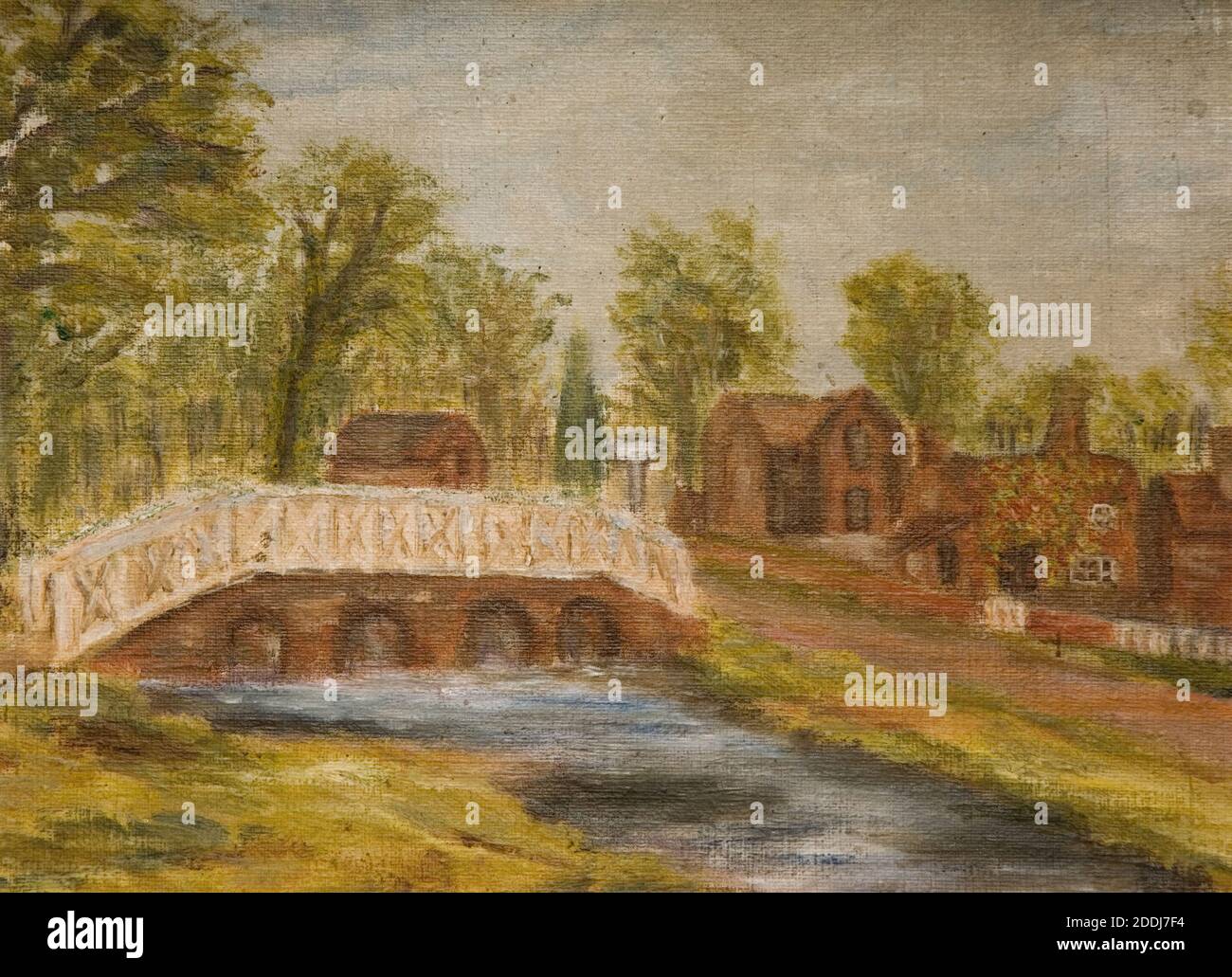 Four Arches, Yardley Wood, Hall Green, Artist unknown, Oil Painting, Topographical Views, England, Midlands Stock Photo