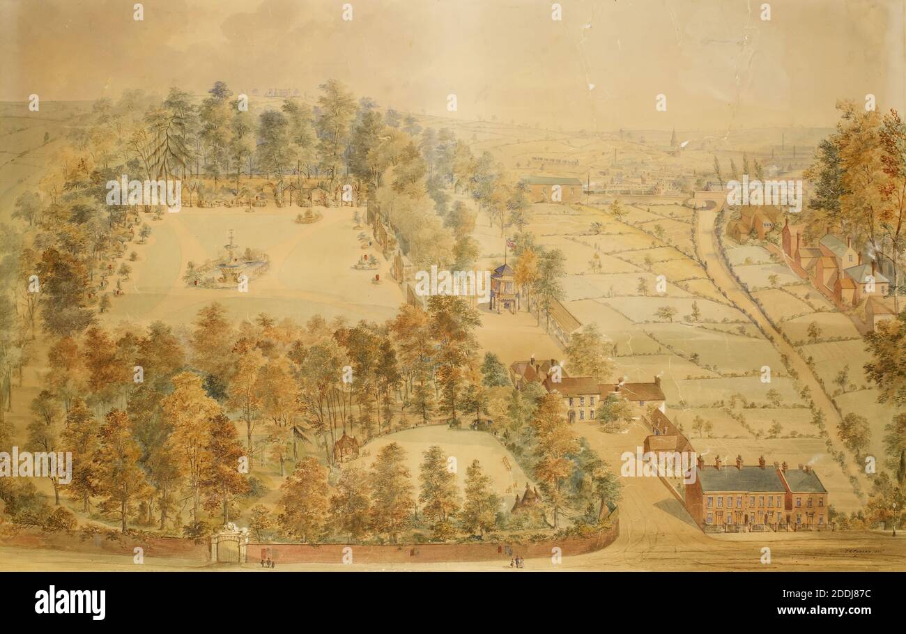 Vauxhall Gardens, Saltley, Birmingham, 1850 J L Pedley, The gardens