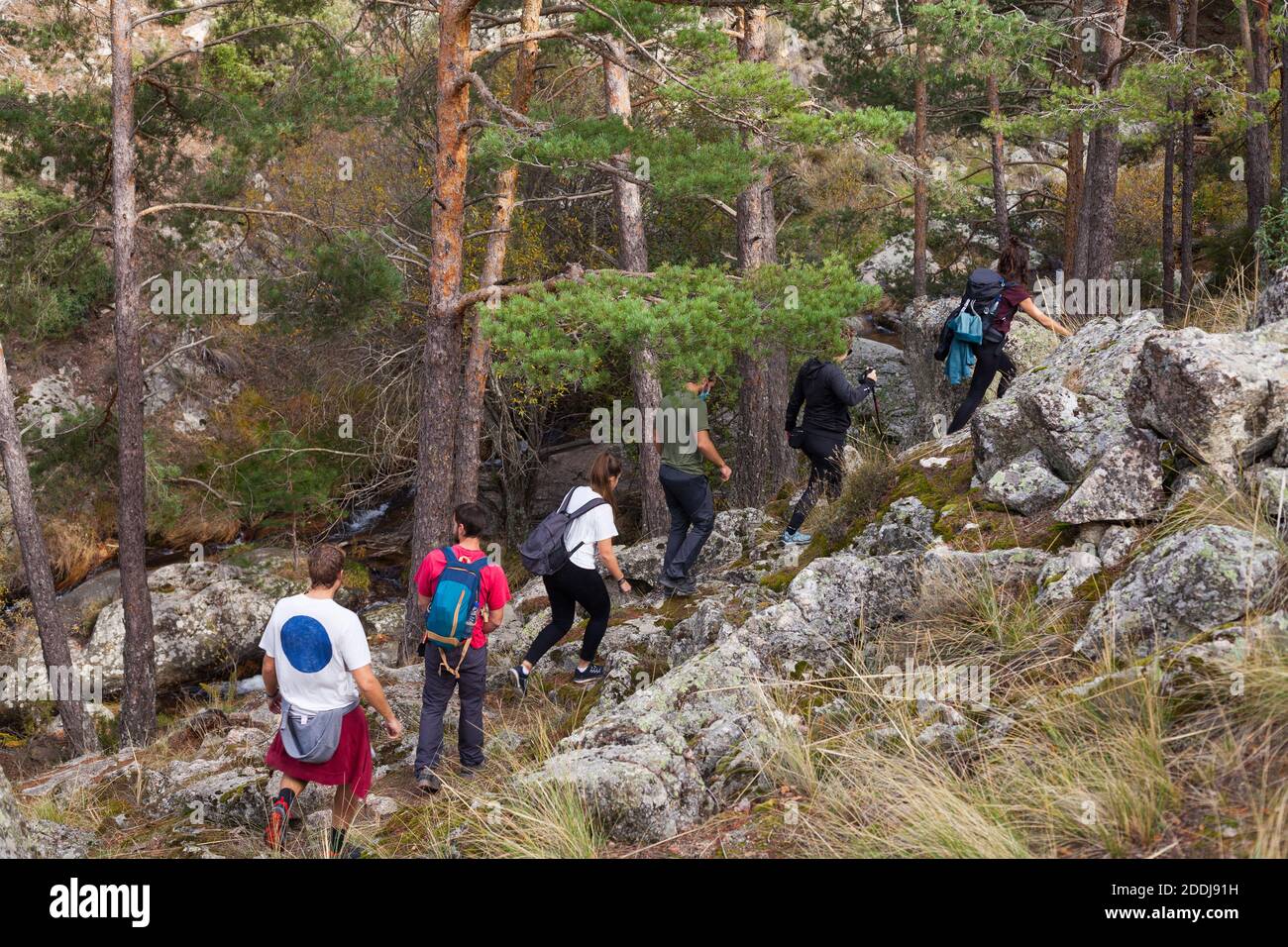 Friends hiking in mountains hi-res stock photography and images - Alamy