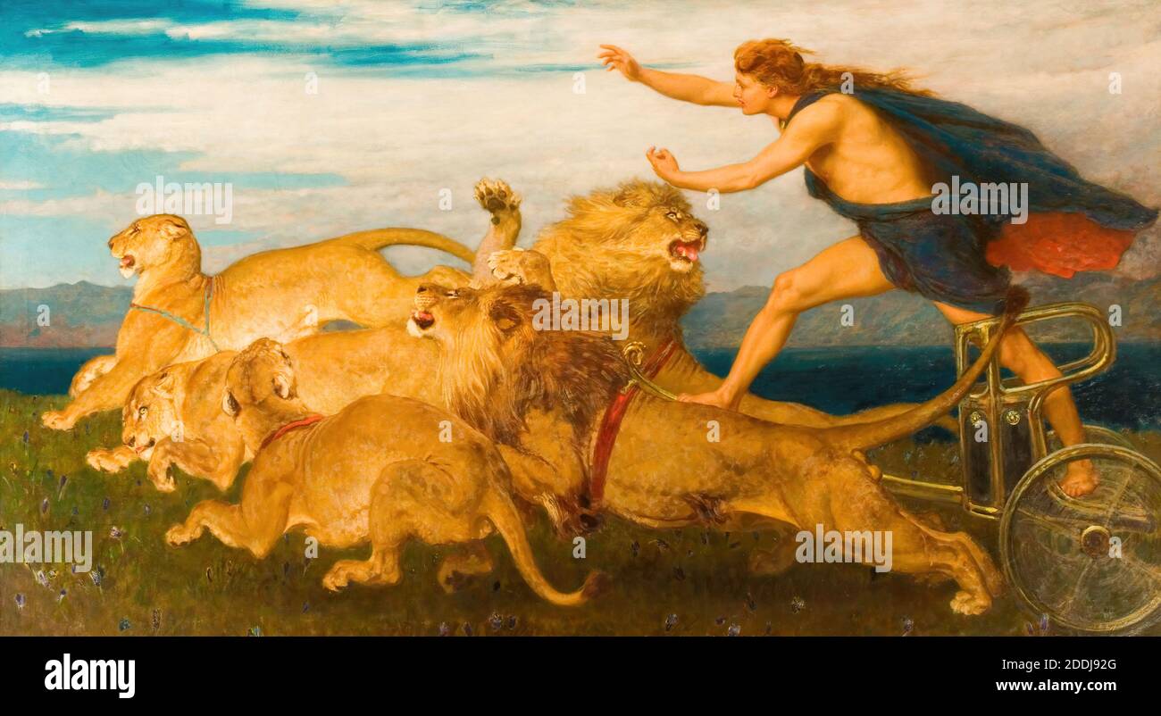 Phoebus Apollo, 1895-8 Briton Riviere (1840-1920), Roman Mythology, Greek Mythology, Oil Painting, Lion, Roman Gods, Greek gods, goddesses Stock Photo