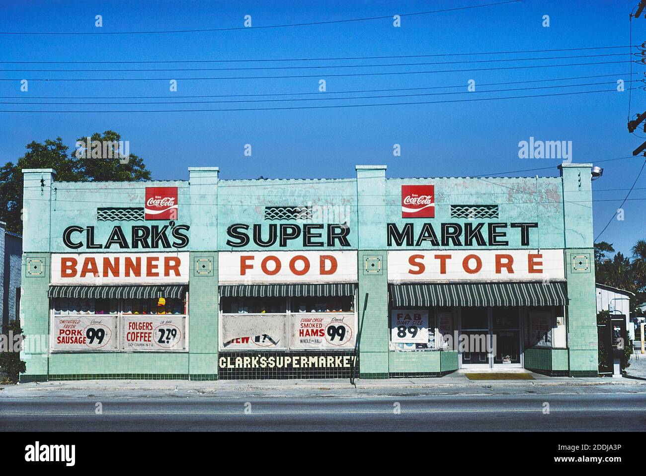 Clark's Super Market, Jacksonville, Florida, USA, John Margolies Roadside America Photograph Archive, 1979 Stock Photo