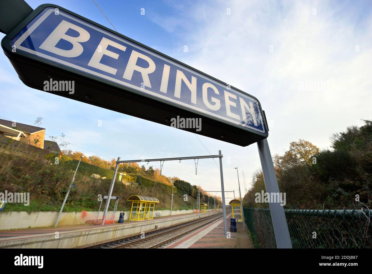 Illustration picture shows the train station of Beringen, Wednesday 25 November 2020. BELGA PHOTO YORICK JANSENS Stock Photo