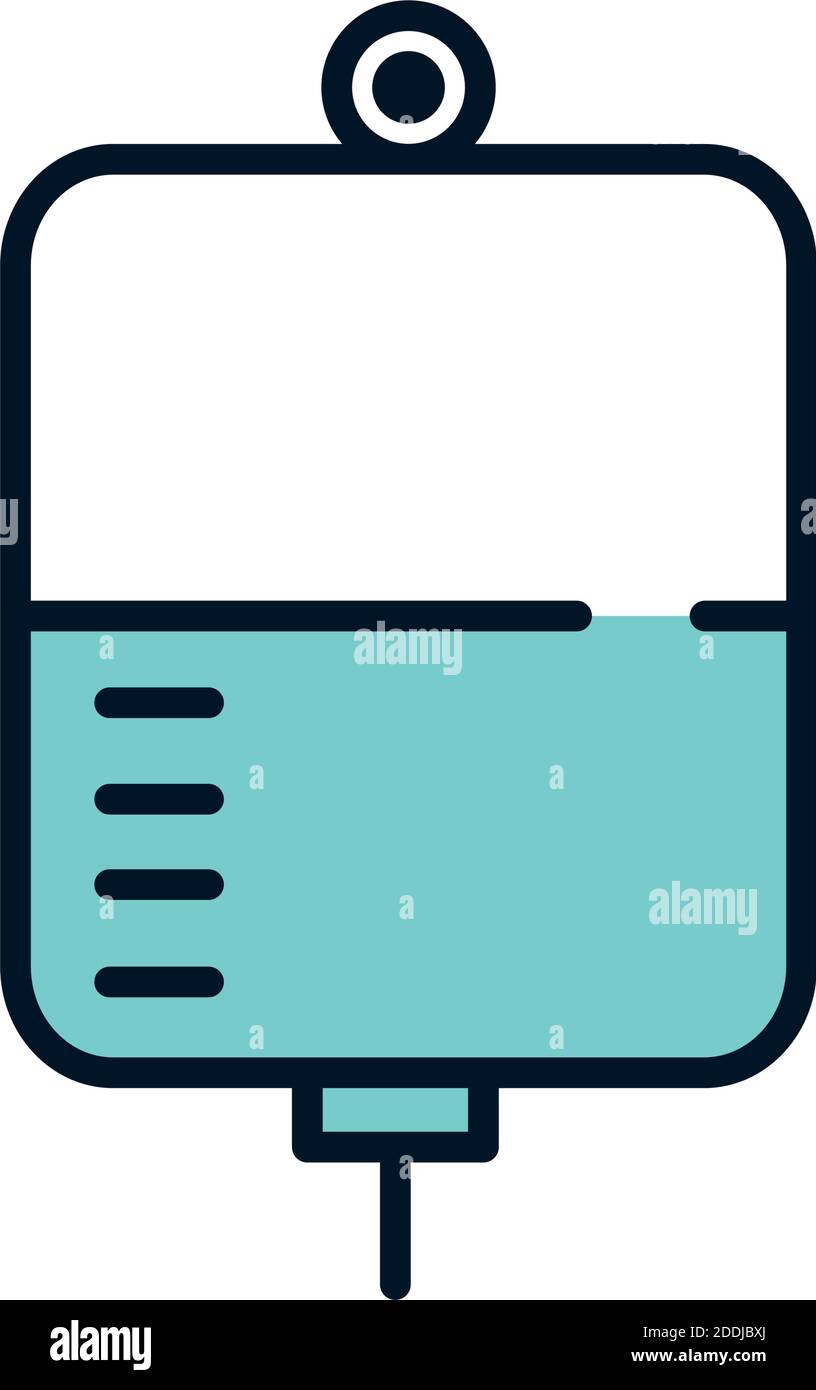 health medical stand iv with liquid vector illustration line and fill Stock Vector Image & Art