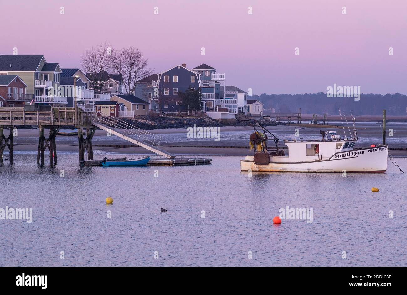 Seabrook is big on fishing both commerical and hobby. Populated region with summer homes mostly. Plenty of waterfront dining here. Fresh fish! Stock Photo