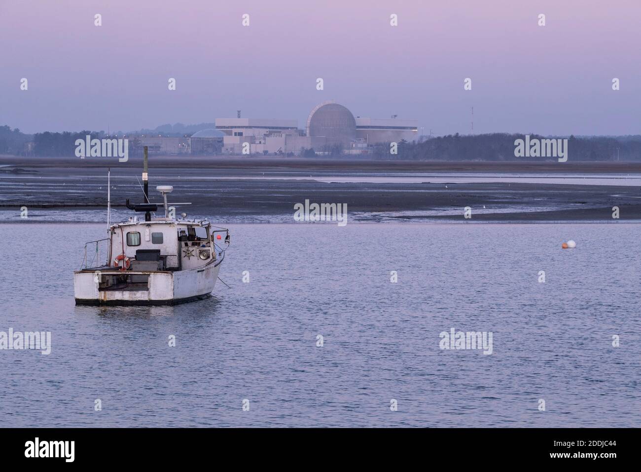 Seabrook is known for it's summer crowds, fishing, restaurants and boats. Also their Nuclear Power Station in the background. Summer is great here! Stock Photo