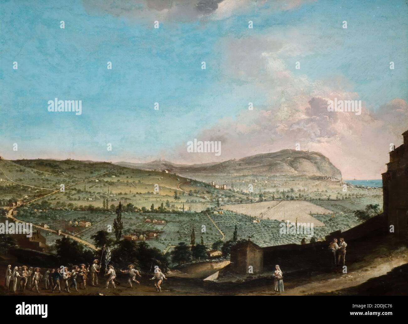 Italian Landscape, 1750-1800 Soloman Delane, Landscape, Oil Painting, Italy Stock Photo
