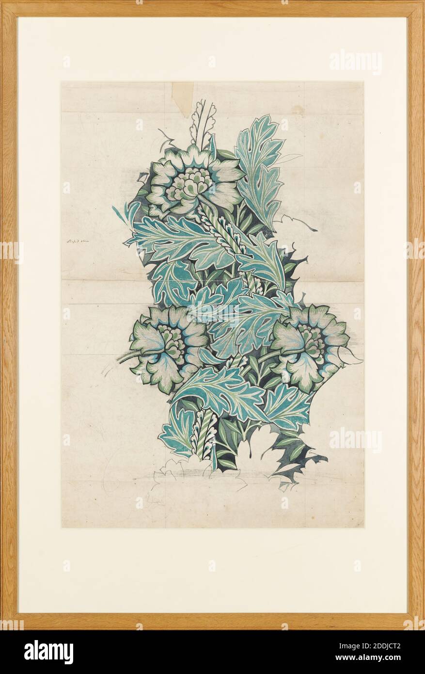 Anemone, 1876. Watercolour, woven fabric design. Artist: William Morris ...