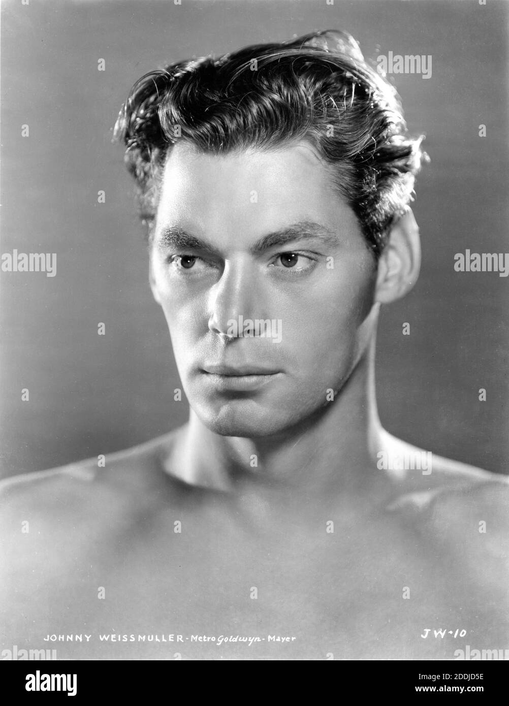 JOHNNY WEISSMULLER Portrait as Tarzan at around the time he was making TARZAN ESCAPES aka THE