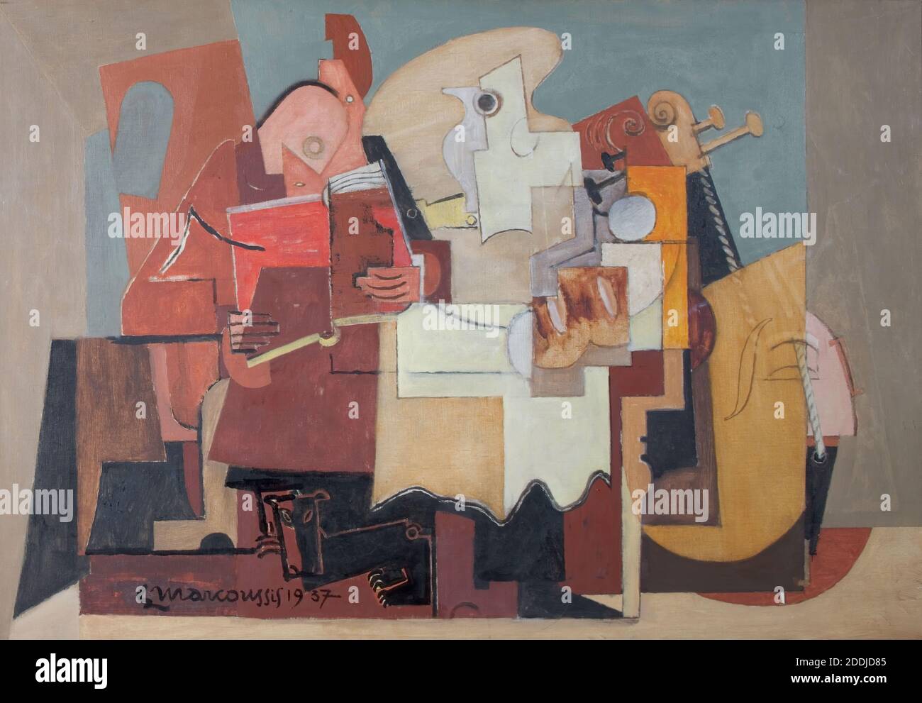 Le Lecteur, 1937 By: Louis Marcoussis (d. 1941), Oil Painting, Art Movement, Cubism Stock Photo