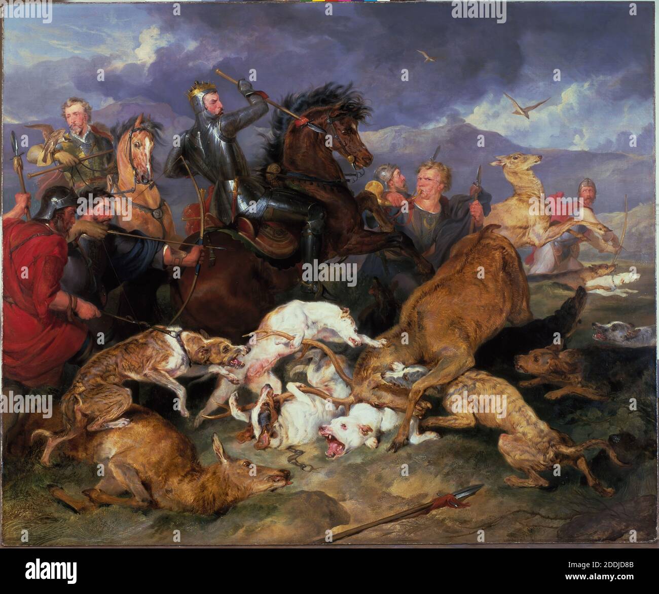 The Hunting of Chevy Chase, 1826 Artist: Sir Edwin Landseer, Oil Painting Stock Photo