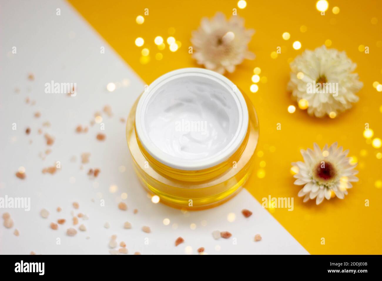 Skin product presentation. Moisturizer with active natural ingredients