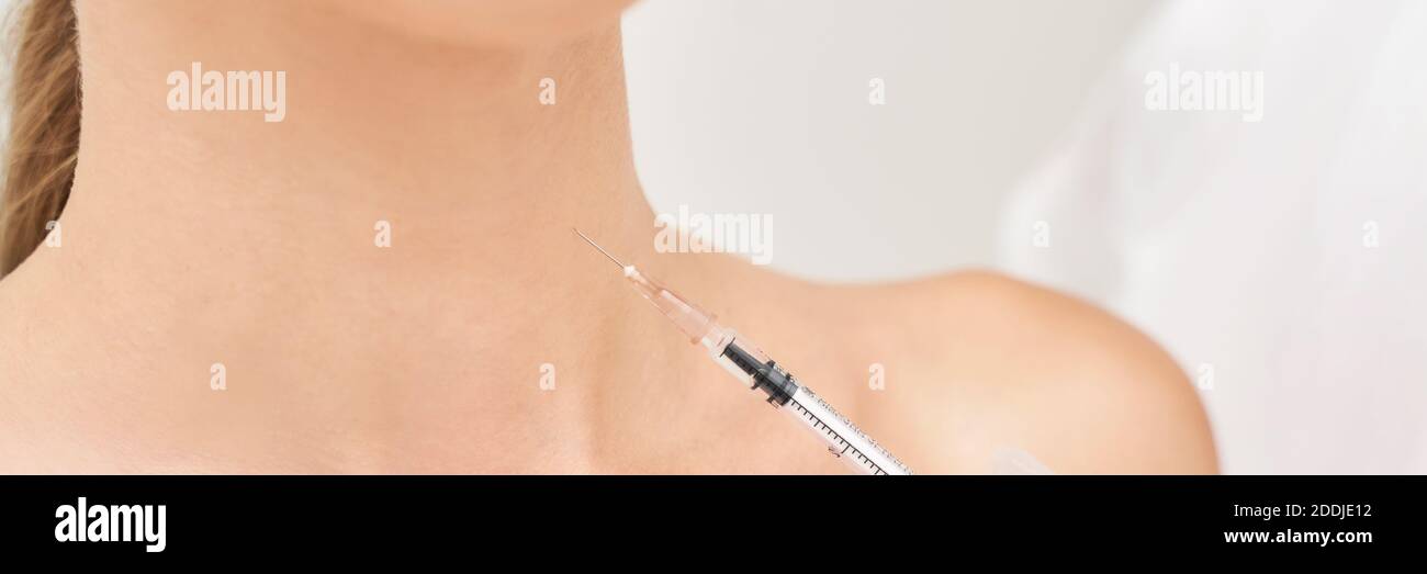 Neck injection. Spa salon closeup view. Beauty treatment Stock Photo ...