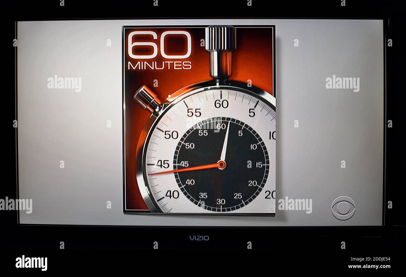 A television screenshot of the CBS weekly program 60 Minutes Stock