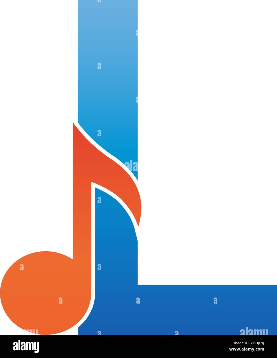 Letter L logo icon combined with note musical design template Stock ...