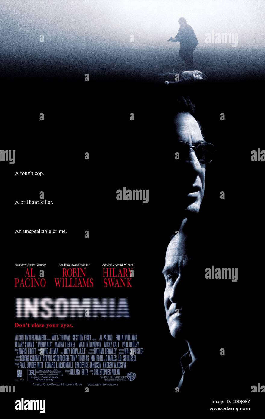 Poster, 'Insomnia' (2002)  Photo credit: Warner Bros. / The Hollywood Archive / File Reference # 34078-0157FSTHA Stock Photo