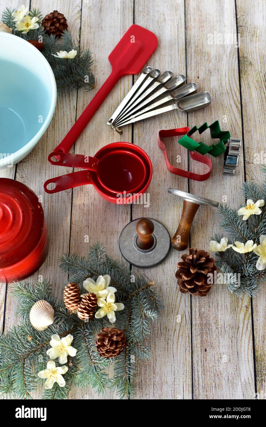 https://c8.alamy.com/comp/2DDJGT8/festive-holiday-seasonal-cookie-and-baking-equipment-and-supplies-to-make-delicious-gourmet-christmas-season-treats-and-gifts-for-friends-and-family-2DDJGT8.jpg