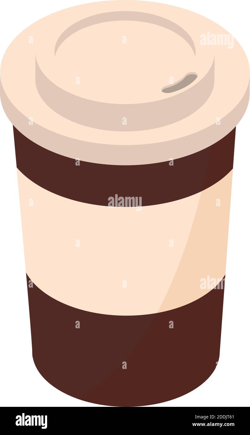 takeaway coffee cup brewing isometric icon design vector illustration Stock Vector