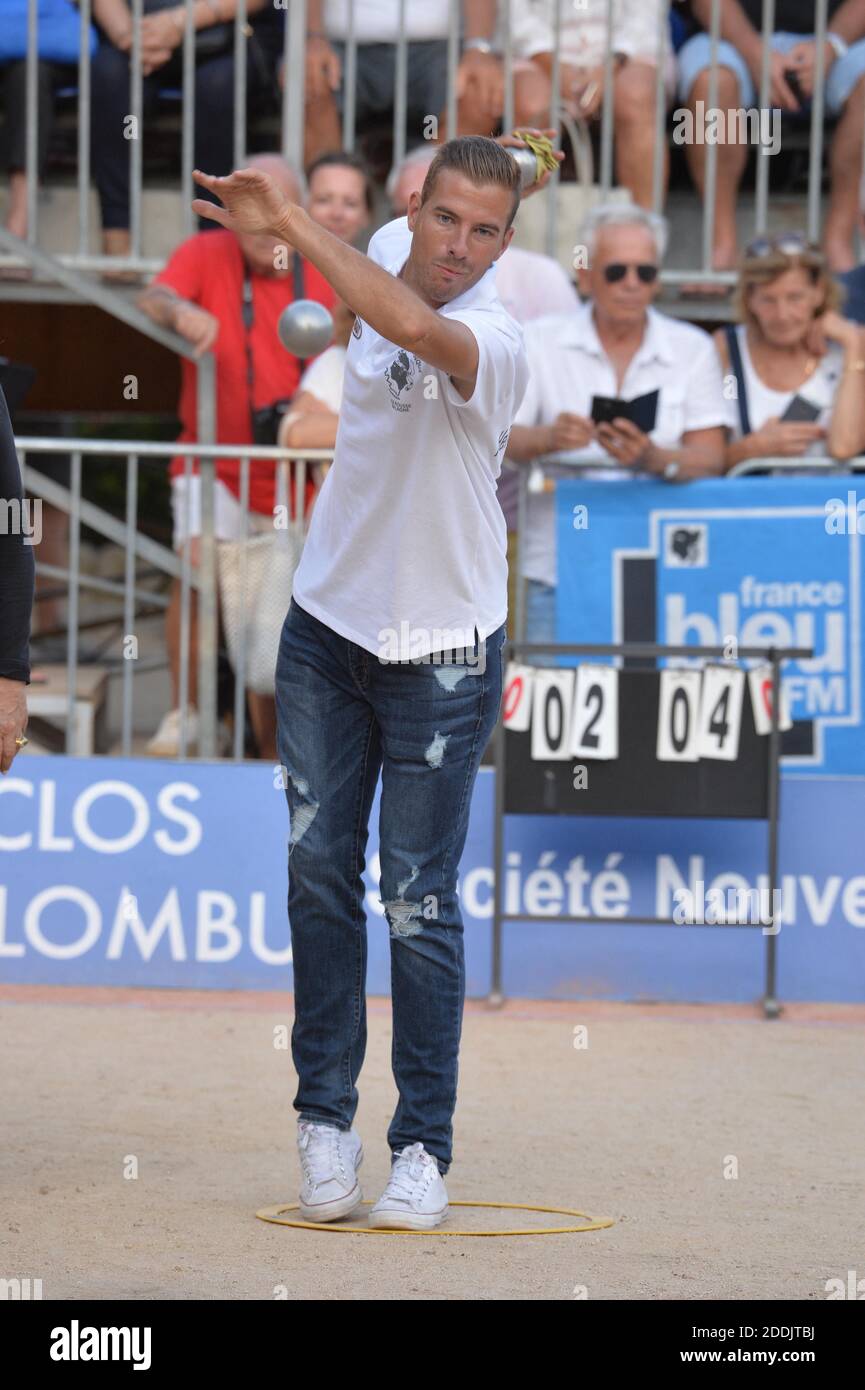 Dylan Rocher, plusieurs fois champion du monde et d'Europe de petanque au tournoi de petanque Paoli a L'Ile-Rousse le 13 septembre 2019 en Corse, France. Photo by Max Colin/ABACAPRESS.COM Stock Photo