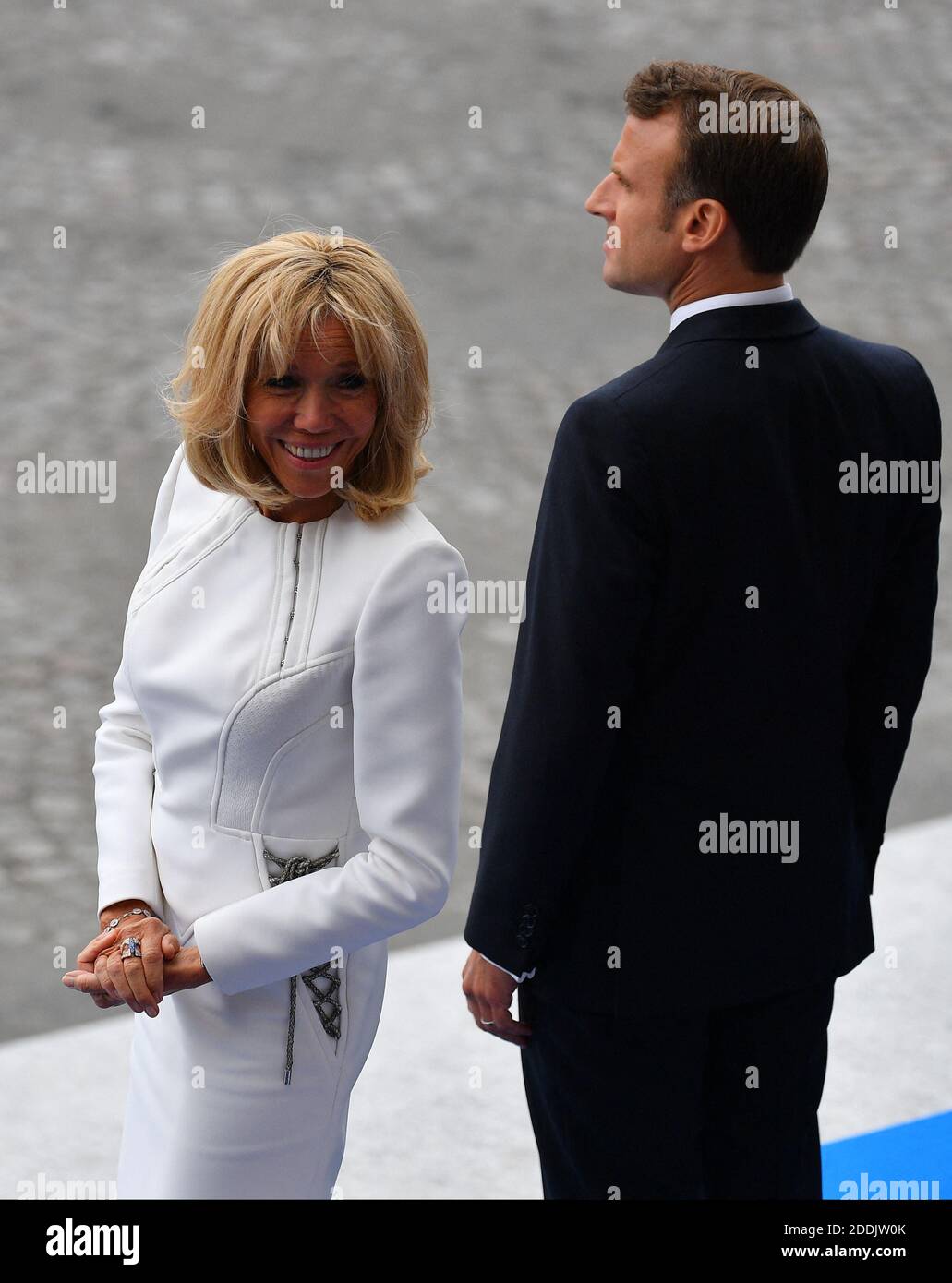 First Lady Brigitte Macron during the Bastille Day military parade on ...